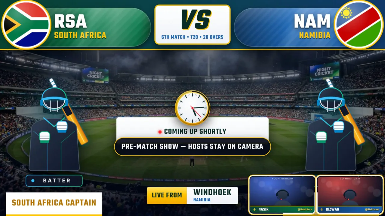 Pre‑match show — OnAirHero Arena overlay
